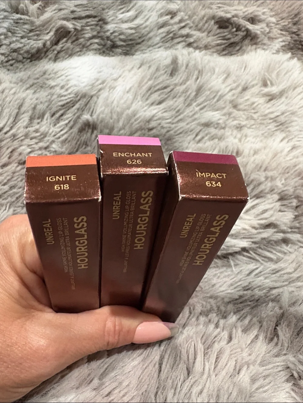Hourglass Unreal High Shine Volumizing Gloss Trio — Ignite, Enchant, Impact